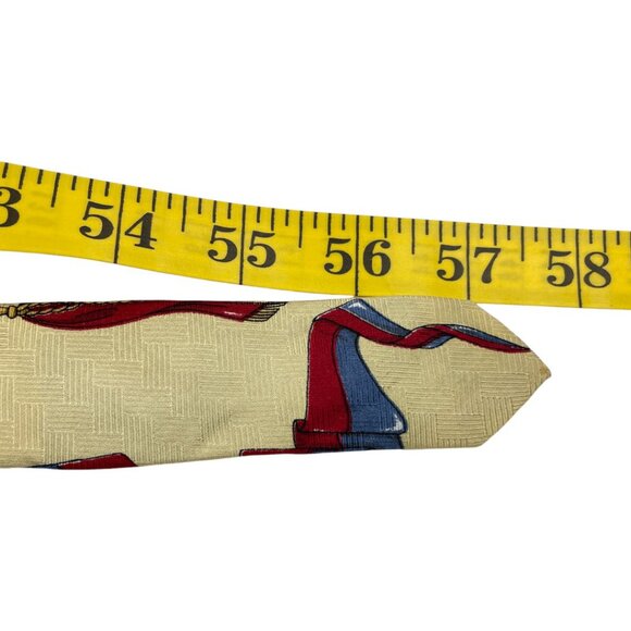 Tommy Hilfiger Silk Tie Vintage 90's Lion Crest Flags - Picture 6 of 6